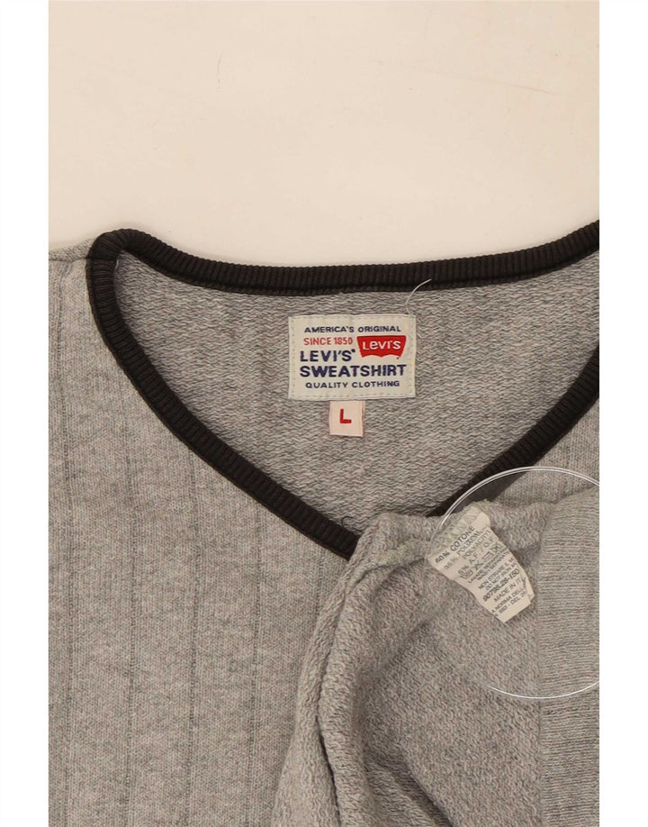 Levi's muški pulover s V-izrezom Veliki sivi pamuk