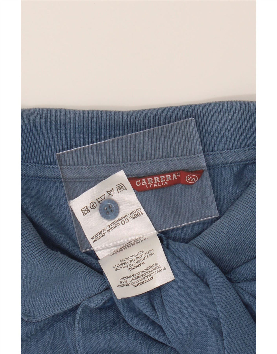 CARRERA Mens Polo Shirt 2XL Blue Cotton Vintage Carrera and Second-Hand Carrera from Messina Hembry 