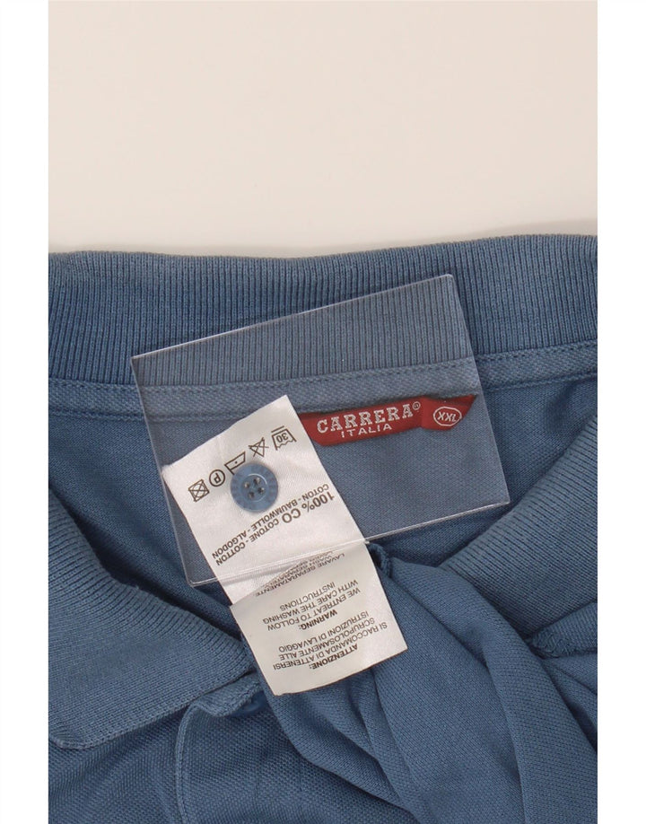 CARRERA Mens Polo Shirt 2XL Blue Cotton Vintage Carrera and Second-Hand Carrera from Messina Hembry 
