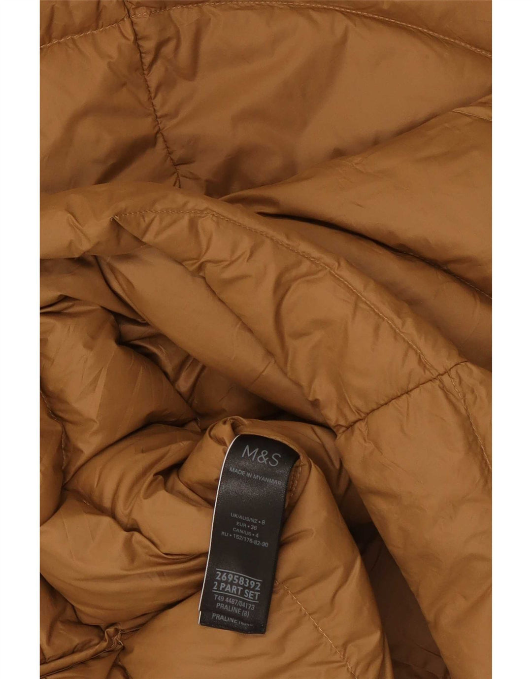 Marks & Spencer ženski podstavljeni kaput s kapuljačom UK 8 Small Brown