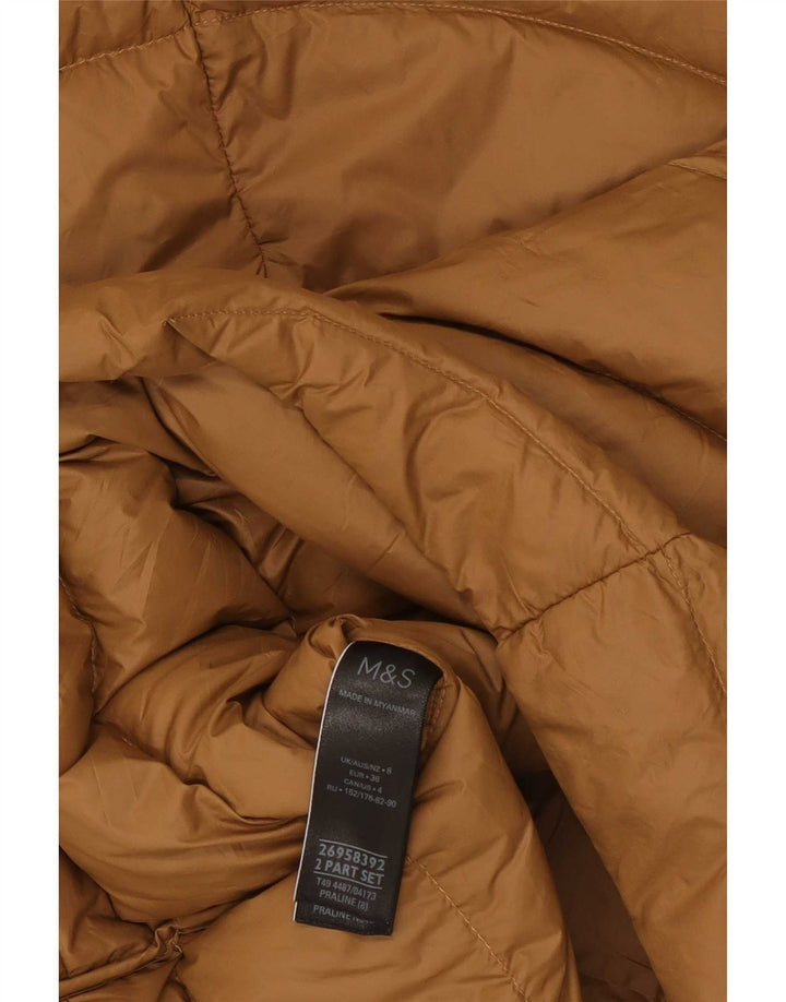 Marks & Spencer ženski podstavljeni kaput s kapuljačom UK 8 Small Brown