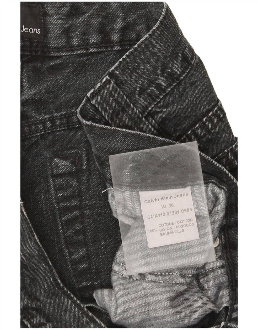 Calvin Klein muške ravne traperice W36 L32 crni pamuk