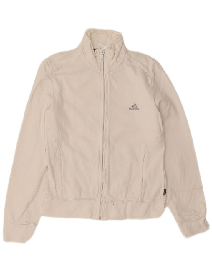 Adidas ženska gornja jakna trenirke UK 12 Srednje bijeli pamuk