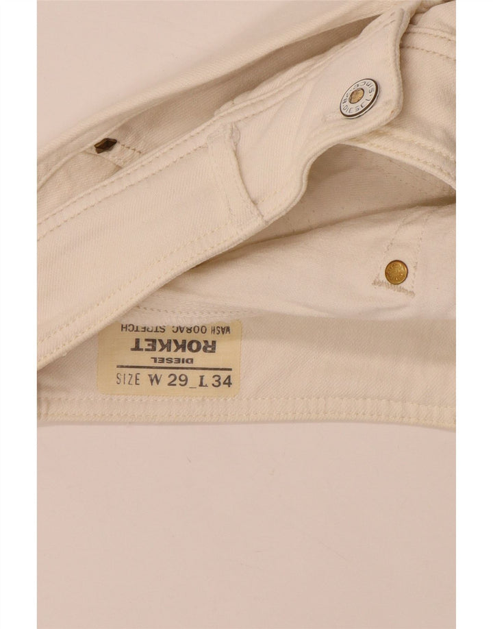 DIESEL Ženske Rokket ravne traperice W29 L34 Bijeli pamuk