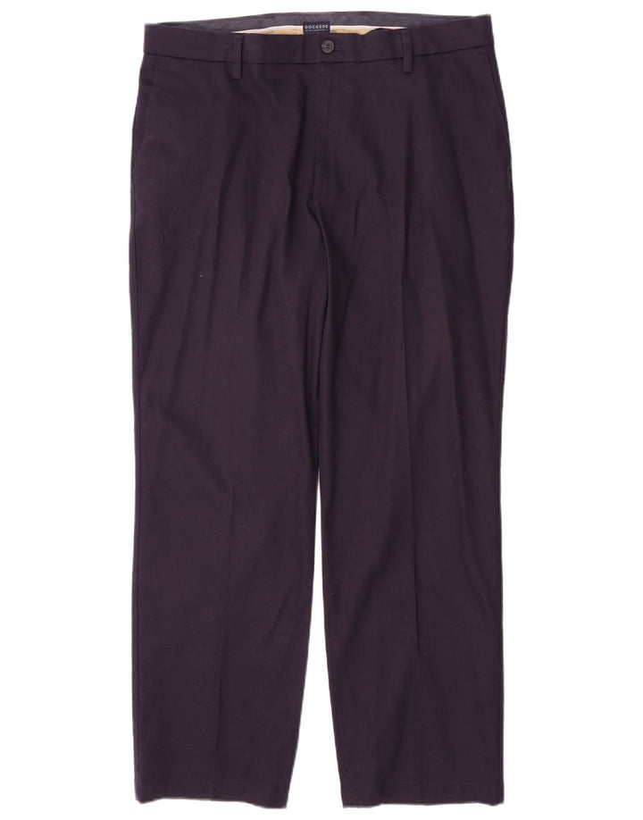 DOCKERS Muške ravne chino hlače klasičnog kroja W36 L30 tamnoplavi pamuk