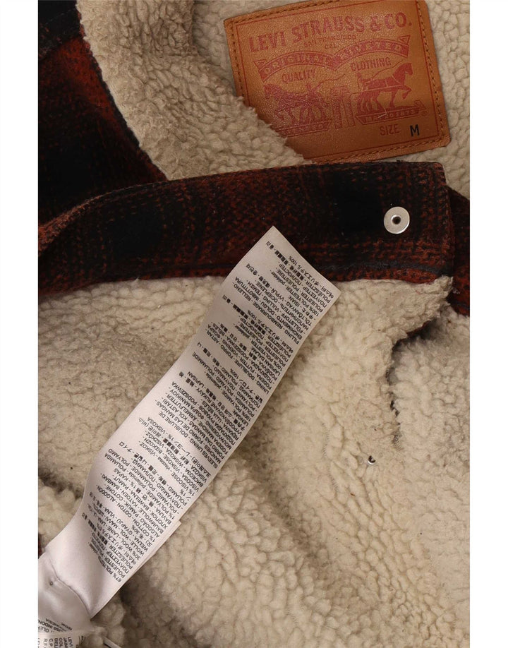 Levi's muška šerpa jakna UK 38 srednji crveni karirani poliester