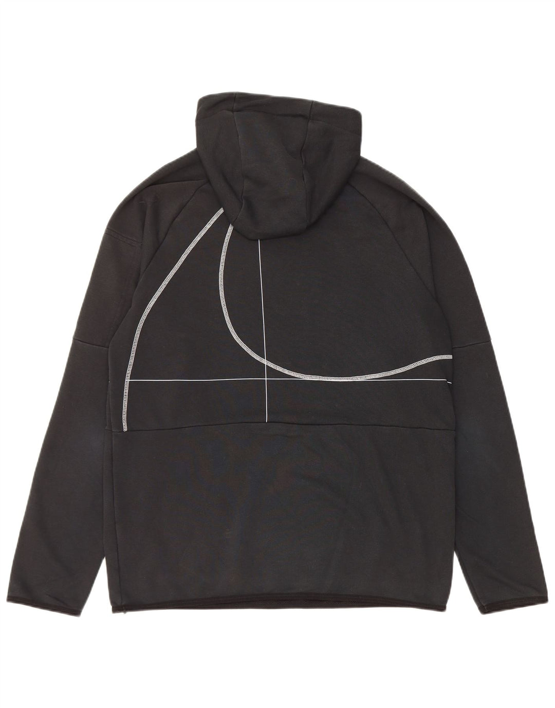 NIKE muški Dri Fit grafički džemper s kapuljačom, srednje crne pruge, pamuk