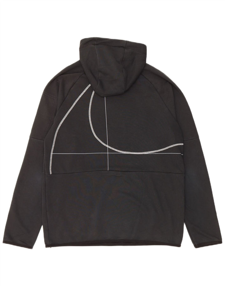 NIKE muški Dri Fit grafički džemper s kapuljačom, srednje crne pruge, pamuk