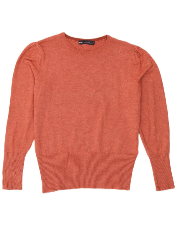 Marks & Spencer ženski džemper s okruglim izrezom UK 10 Small Pink Flected