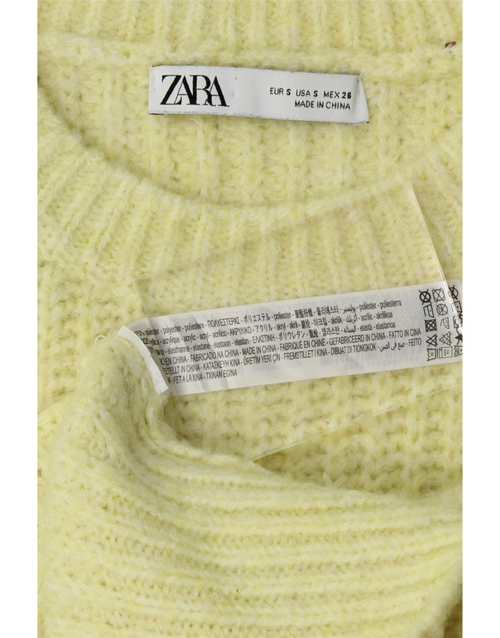 ZARA Womens Oversized Crew Neck Jumper Sweater UK 10 Small Yellow Vintage Zara and Second-Hand Zara from Messina Hembry 