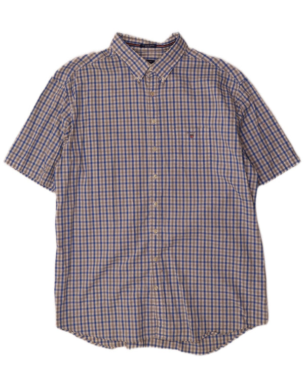 Gant muška majica kratkih rukava standardnog kroja, veličina 47/48 19 3XL, plava gingham