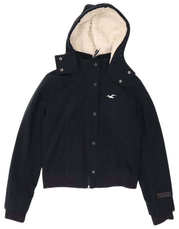 Hollister ženska bomber jakna s kapuljačom opuštenog kroja UK 10 Mala tamnoplava