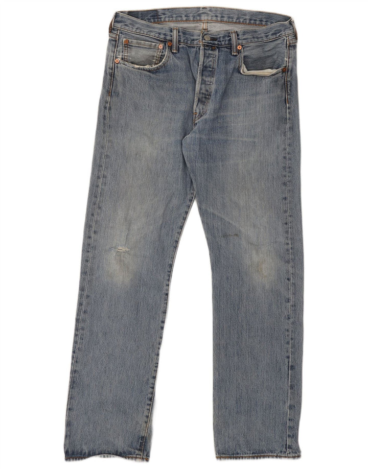 Levi's muške 501 ravne ravne traperice W34 L32 plavi pamuk