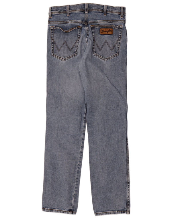 Wrangler muške teksaške ravne traperice W33 L32 plavi pamuk