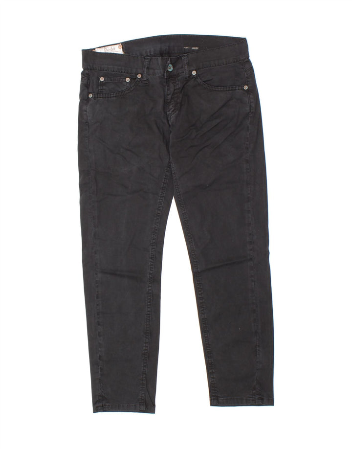 DONDUP Womens Slim Cropped Trousers W27 L25 Grey Cotton Vintage Dondup and Second-Hand Dondup from Messina Hembry 
