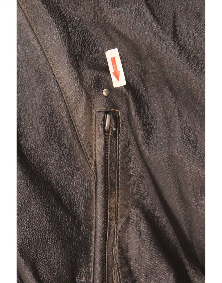Vintage muška vojna kožna jakna IT 56 3XL smeđa