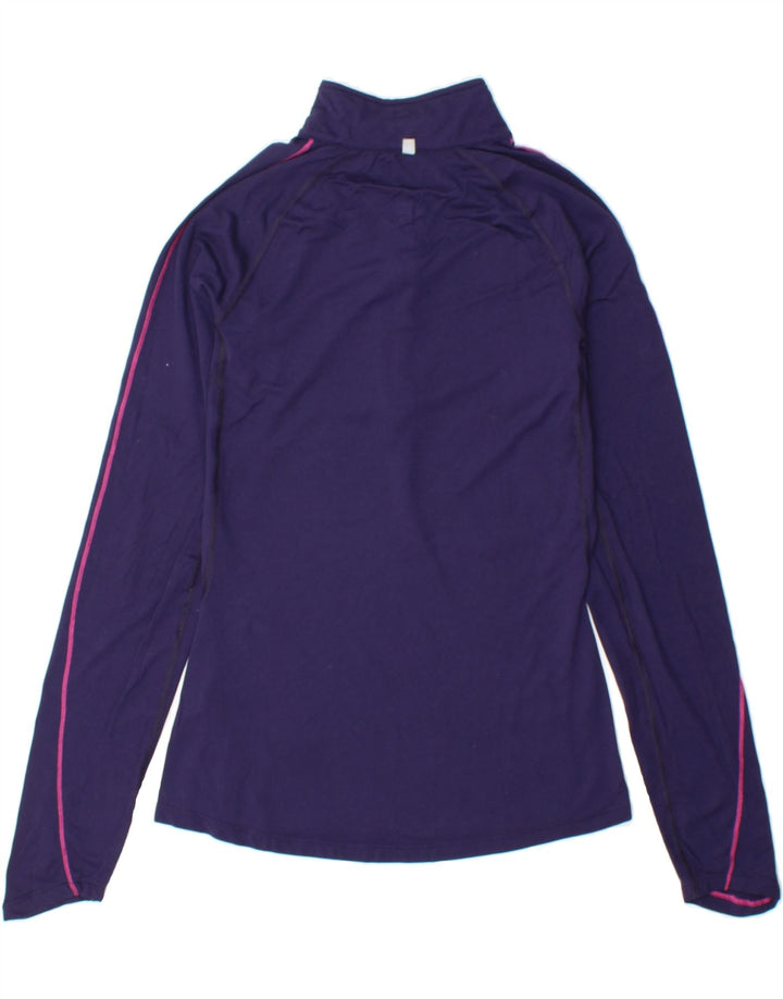 NIKE Womens Dri Fit Zip Neck Pullover Tracksuit Top UK 6 XS Navy Blue Vintage Nike and Second-Hand Nike from Messina Hembry 
