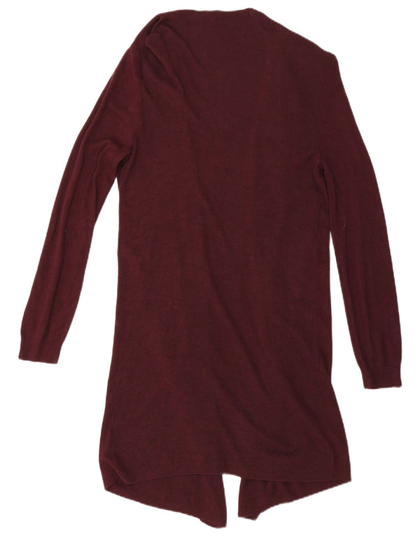 Marks & Spencer ženski otvoreni kardigan pulover UK 10 Small Burgundy