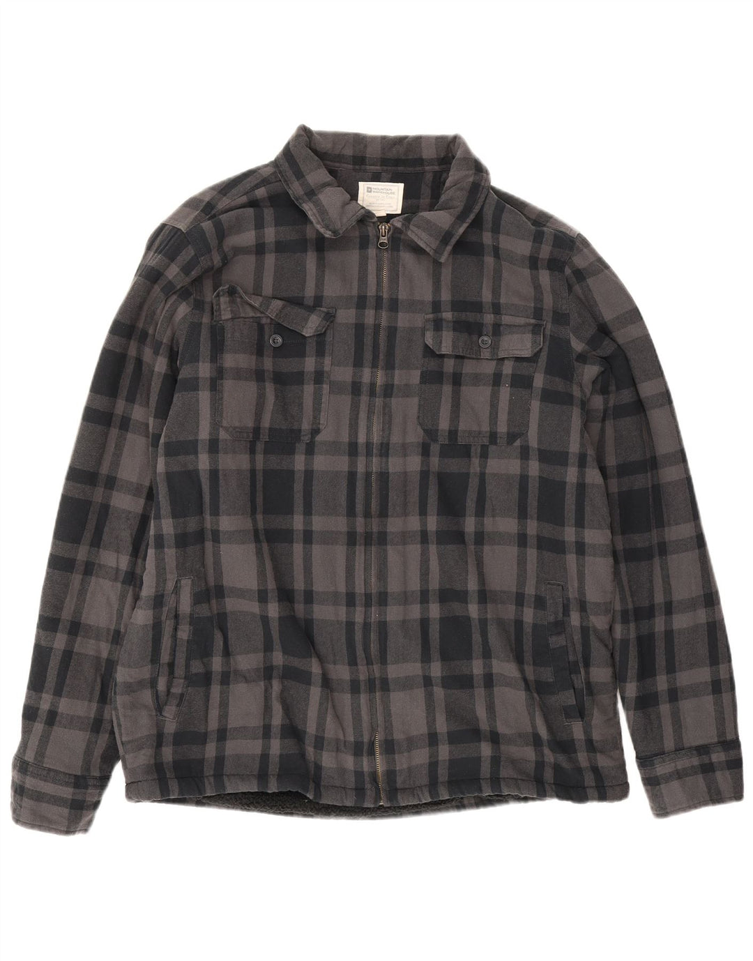 Mountain Warehouse Muška flanelska košulja Lumberjack, pamuk, veliki sivi karirani komad
