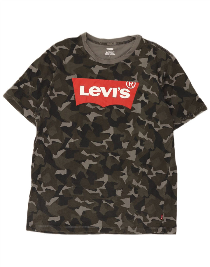 Gornji dio muške majice s grafičkim motivima Levi's Srednje kaki kamuflažne boje