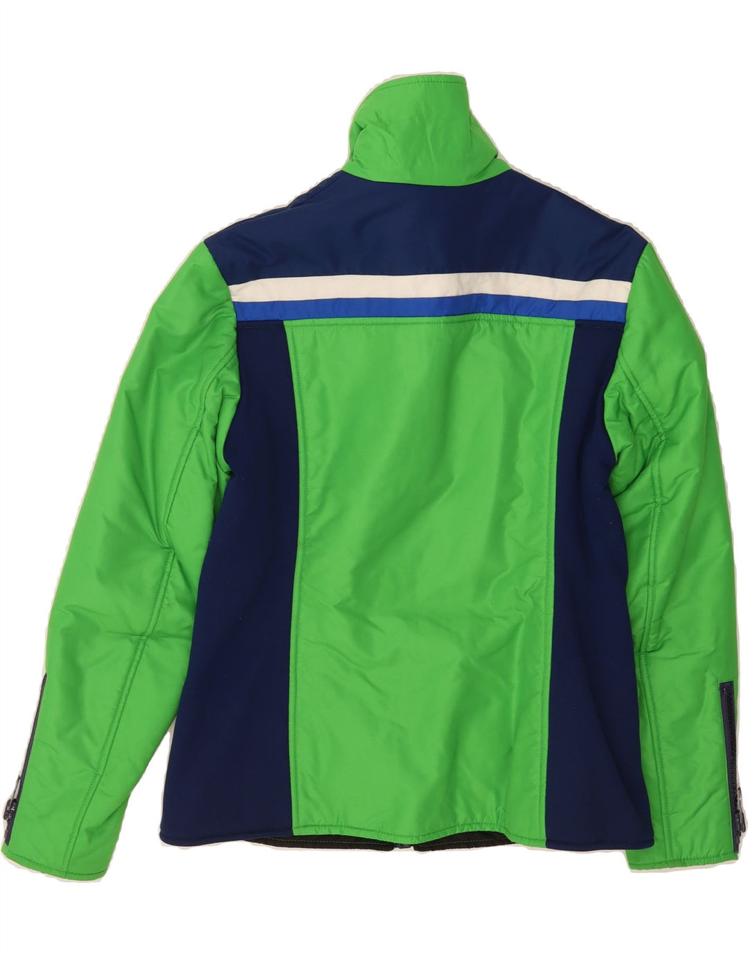 VINTAGE Womens Padded Jacket UK 10 Small Green Colourblock Polyester Vintage Vintage and Second-Hand Vintage from Messina Hembry 