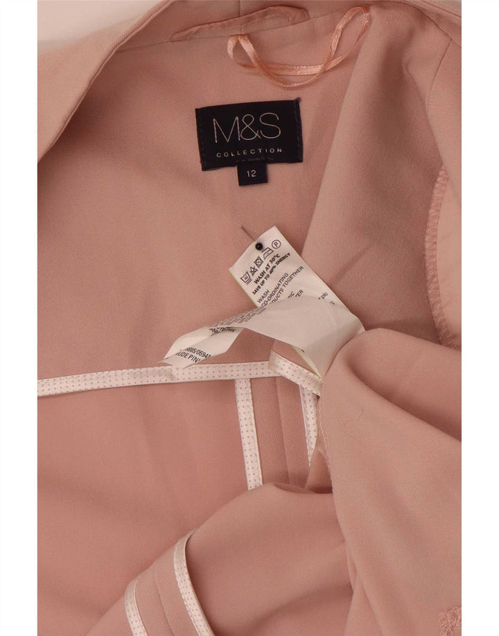 Marks & Spencer ženska jakna s otvorenim sakoom UK 12 Srednje ružičasti poliester