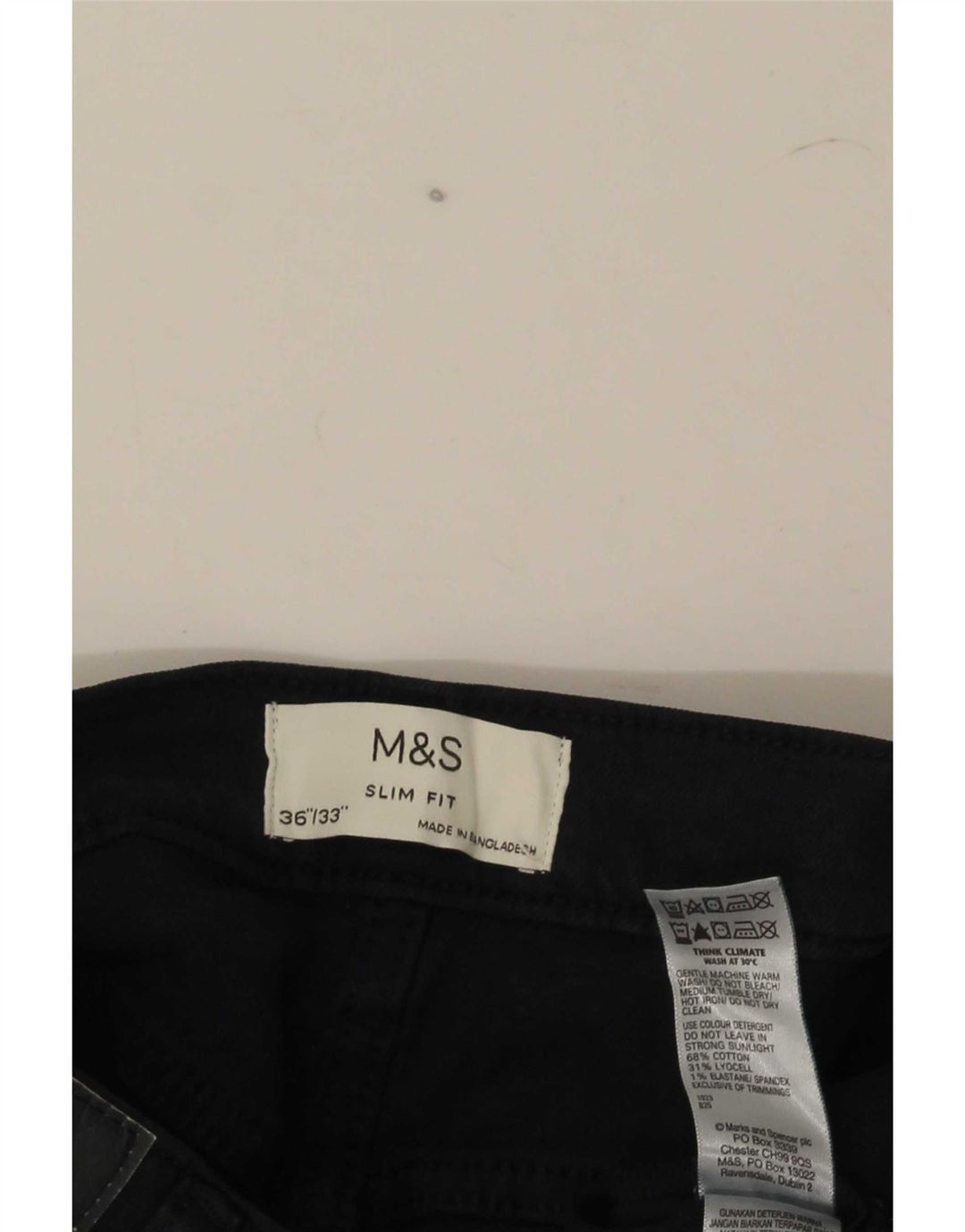 Marks & Spencer muške uske traperice W36 L33 tamnoplavi pamuk