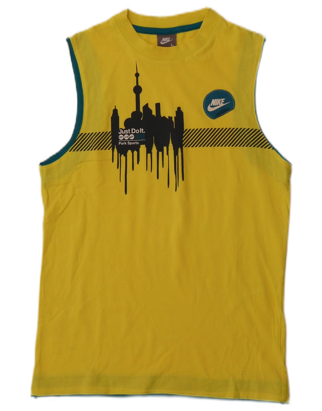 NIKE Boys Graphic Vest Top 12-13 Year Large Yellow