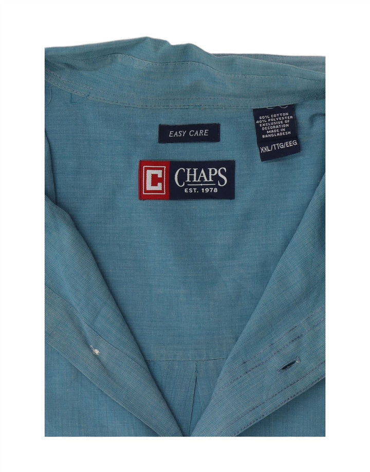 CHAPS Mens Big & Tall Shirt 2XL Blue Cotton