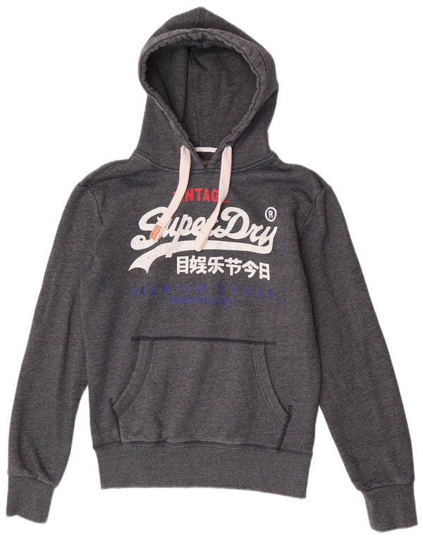 Superdry muška majica s kapuljačom s kapuljačom, mali sivi pamuk