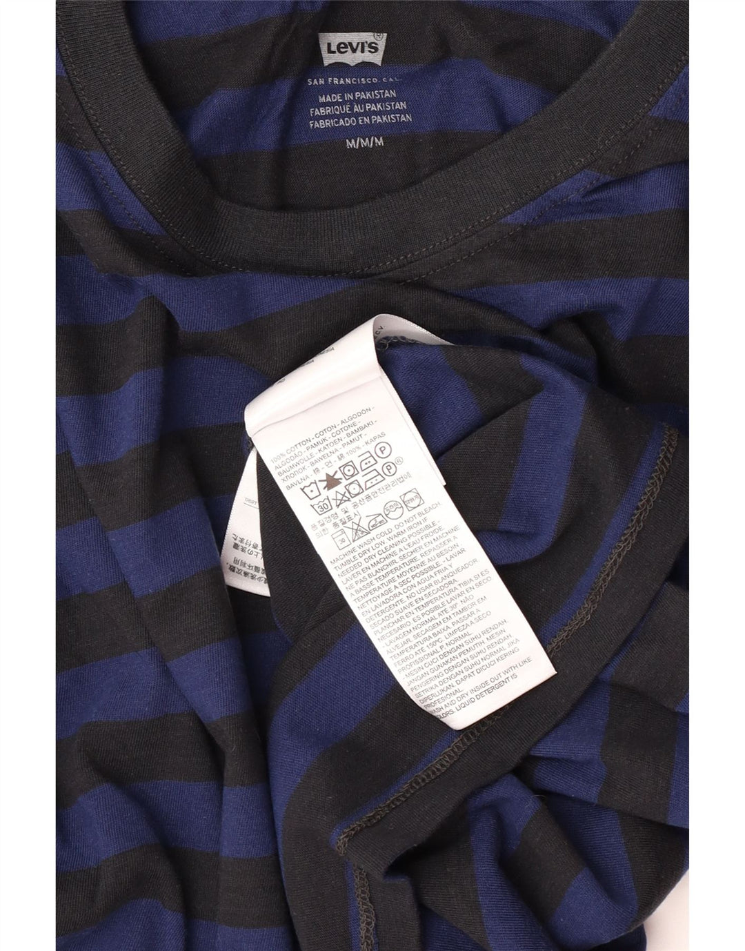 Levi's prevelika ženska majica dugih rukava UK 14 Srednje tamnoplave pruge