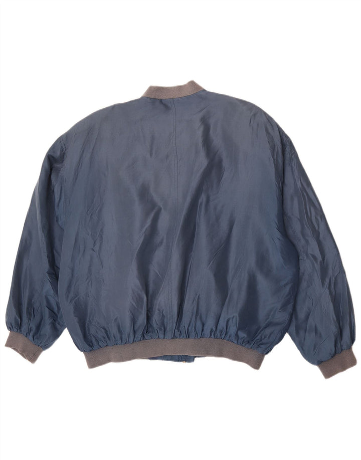Vintage muška bomber jakna UK 42 XL plava svila