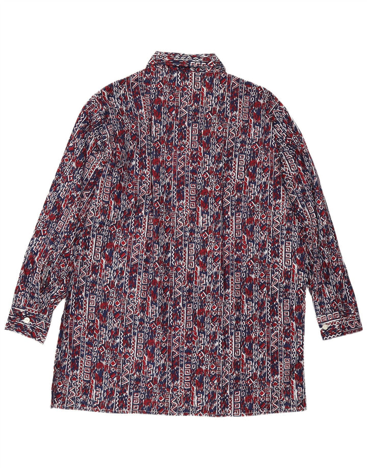 VINTAGE muška košulja veličine 41 velika tamnoplava geometrijska