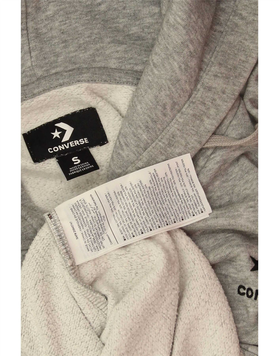 Converse muška majica s kapuljačom Mala siva pamučna