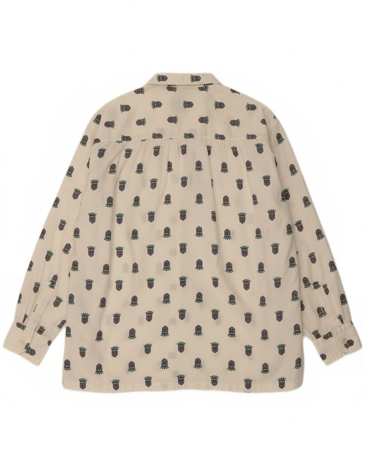 VINTAGE Womens Shirt UK 18 XL White Geometric