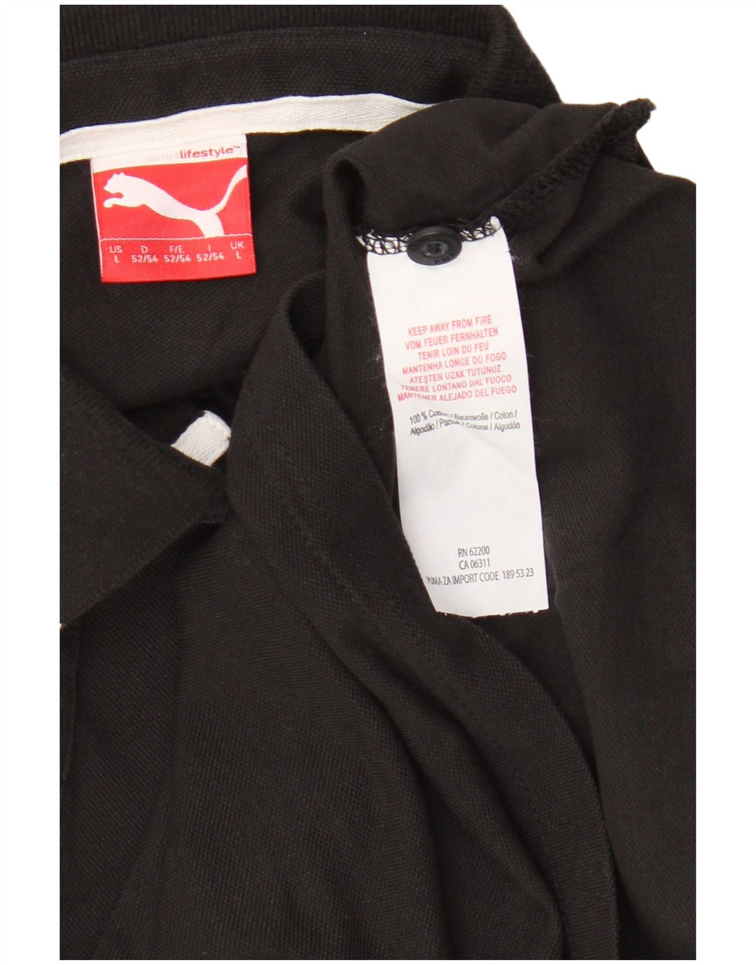 Puma muška polo majica Large Black Cotton