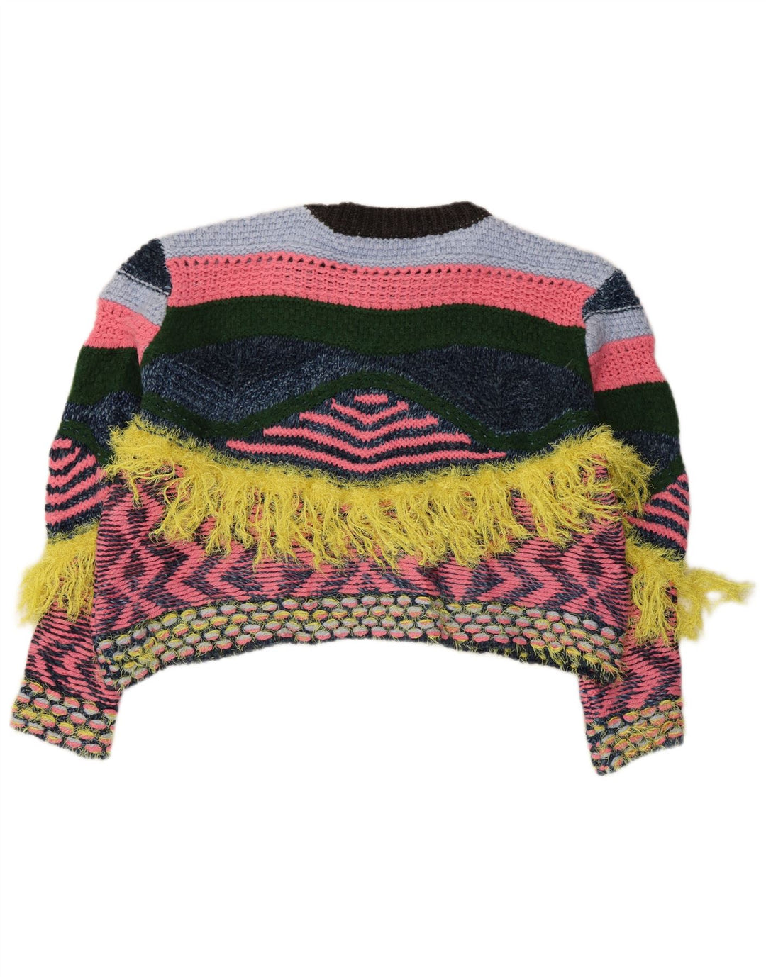 ZARA ženski veliki džemper s okruglim izrezom UK 10 Mali višebojni