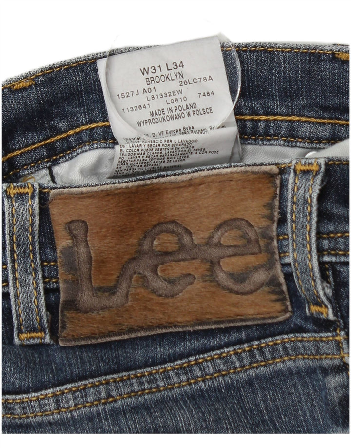 Lee Mens Brooklyn Straight Jeans W31 L32 Plavi pamuk