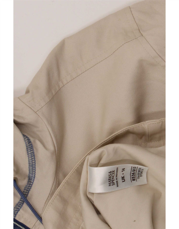 Marks & Spencer ženska bomber jakna s kapuljačom UK 14 Large Beige Cotton