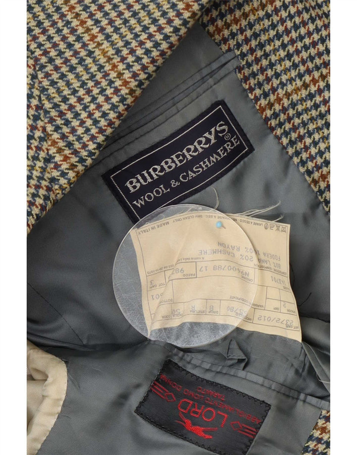 Burberrys muška jakna s jednim gumbom IT 50 Large Blue Houndstooth Wool