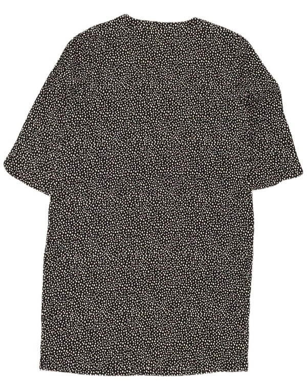 MARKS & SPENCER Ženska Shift haljina UK 14 Veliki crni geometrijski poliester