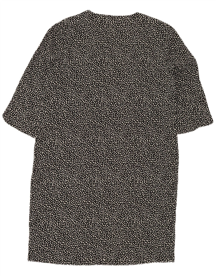 MARKS & SPENCER Ženska Shift haljina UK 14 Veliki crni geometrijski poliester