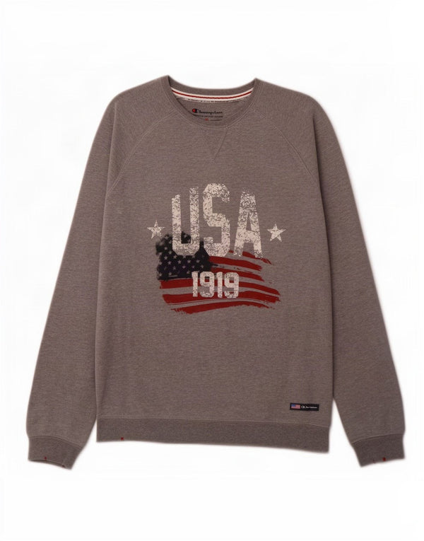 Champion Boys USA Graphic Sweatshirt Džemper 13-14 godina XL sivi pamuk