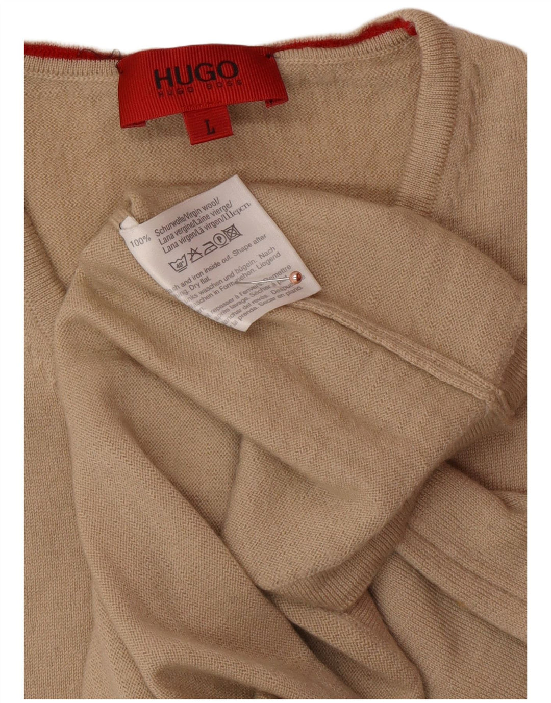 HUGO BOSS Muška majica bez rukava Velika bež djevičanska vuna