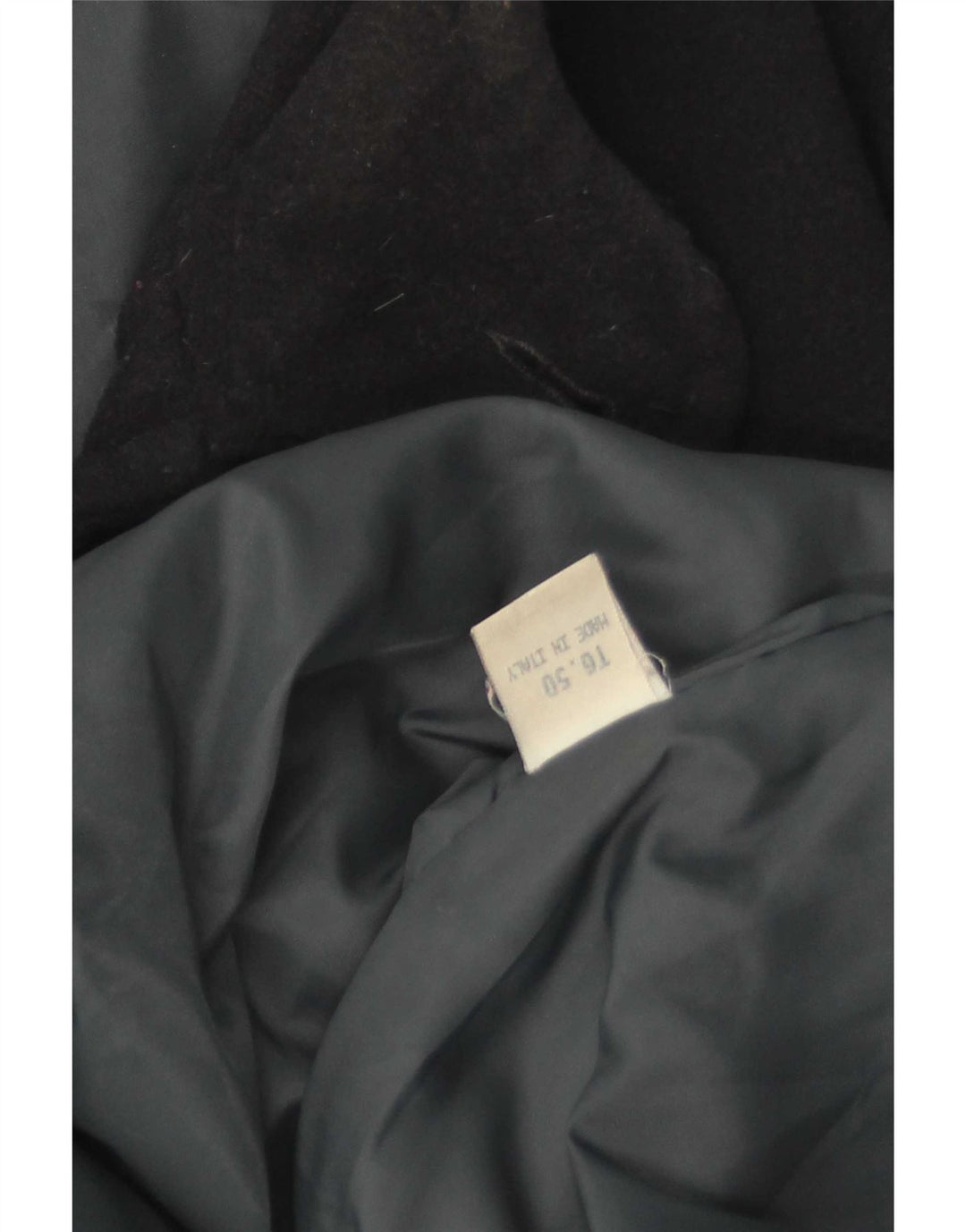 Vintage muški duffle kaput s kapuljačom IT 50 velika tamnoplava vuna