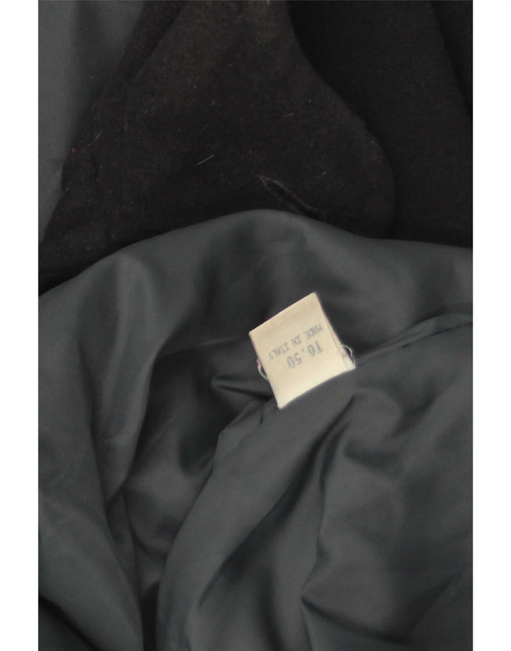 Vintage muški duffle kaput s kapuljačom IT 50 velika tamnoplava vuna