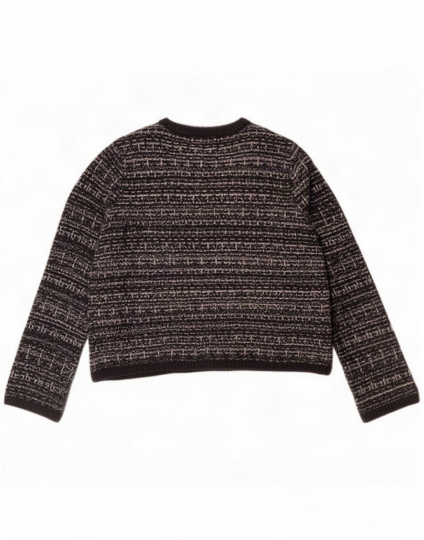 Marks & Spencer ženski kardigan džemper UK 16 Large Black Flected Cotton