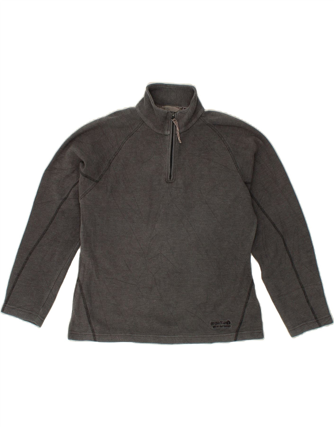 REGATTA Womens Zip Neck Sweatshirt Jumper UK 10 Small  Grey Vintage Regatta and Second-Hand Regatta from Messina Hembry 