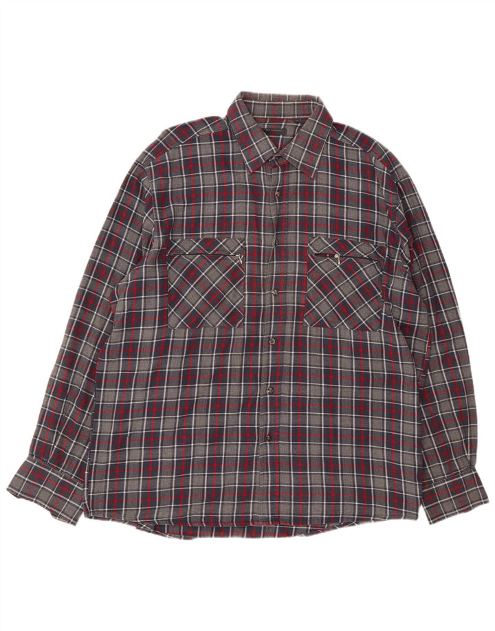 SEA BARRIER Muška flanelska košulja XL sivi karirani pamuk