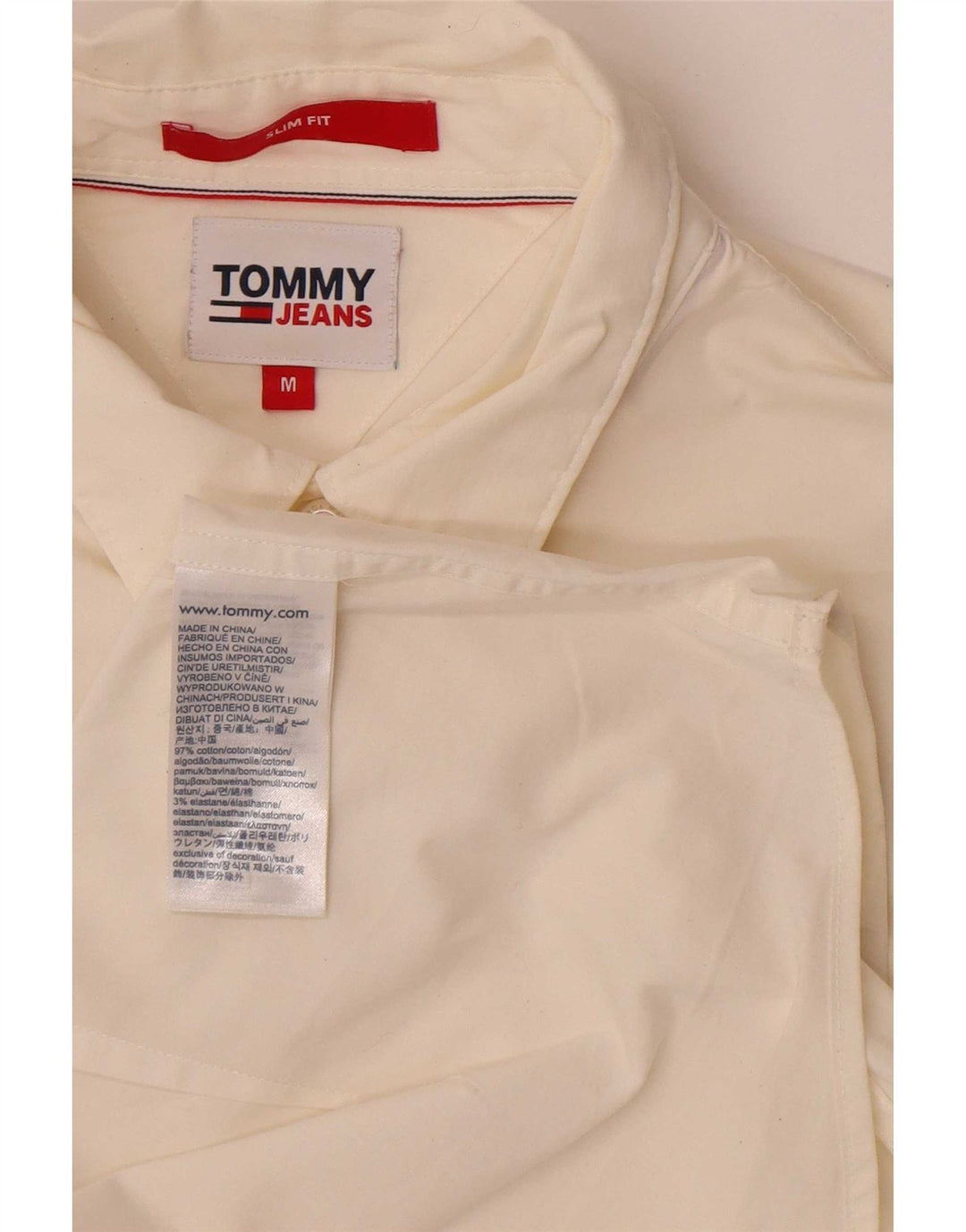 Tommy Hilfiger muška uska košulja srednje veličine od bijelog pamuka